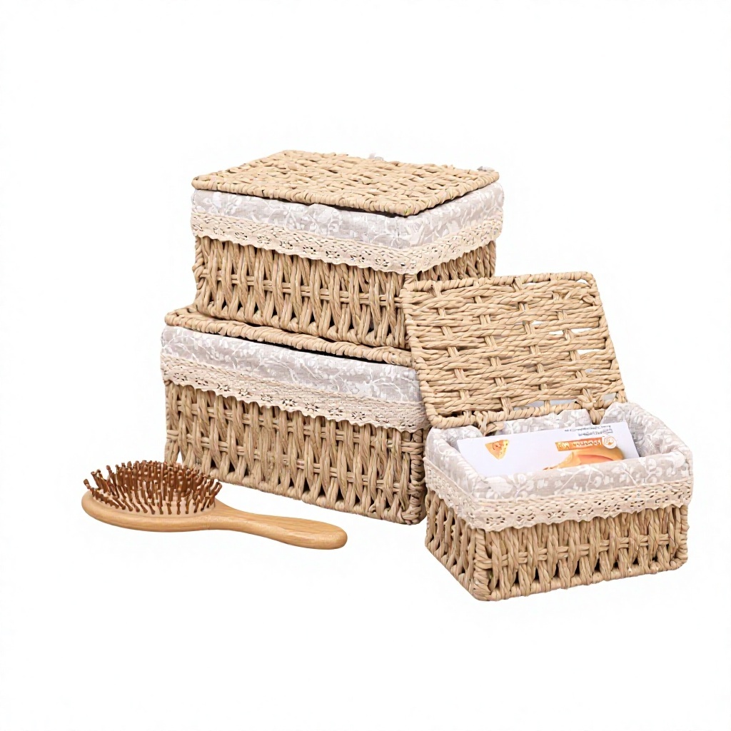 Modern Paper Rope Lidded Bin